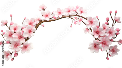 Cherry blossom tree branches in bloom  isolated on transparent background  Generative AI
