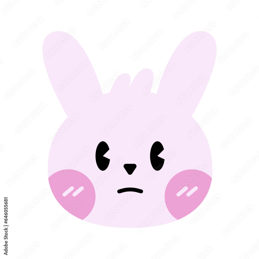 Cute Rabbit Face Emoticons Set. Happy, Angry, Crying, Love and Sleeping Cute Faces. Cute Rabbit Face Emoticons Set. Happy, Angry, Crying, Love and Sleeping Cute Faces.