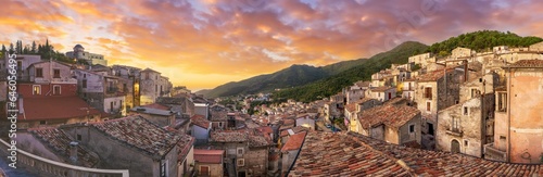 Morano Calabro  Italy Village Panorama at Dawn