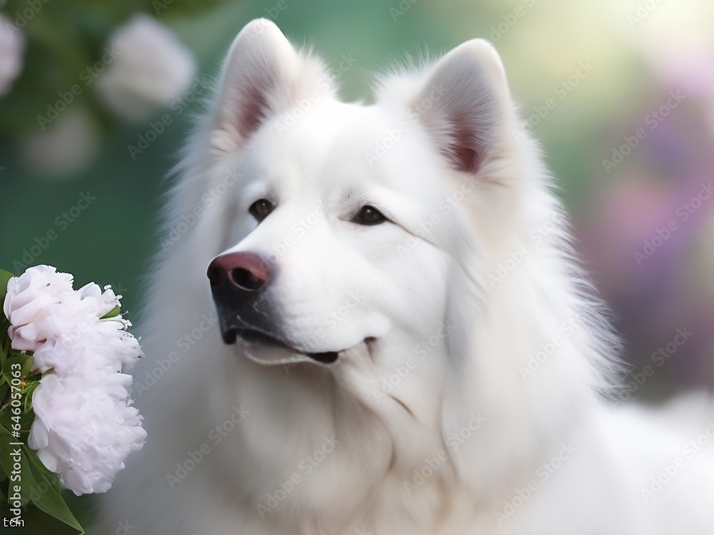 Fototapeta premium Beautiful Happy Dog AI Generated