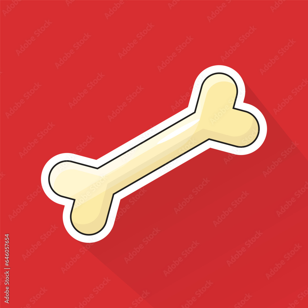 Illustration Vector of Bone in Flat Design Illustration Vector of Bone in Flat Design