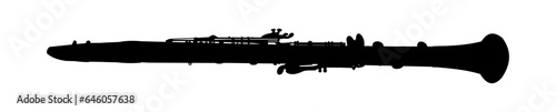 clarinet silhouette - vector illustration