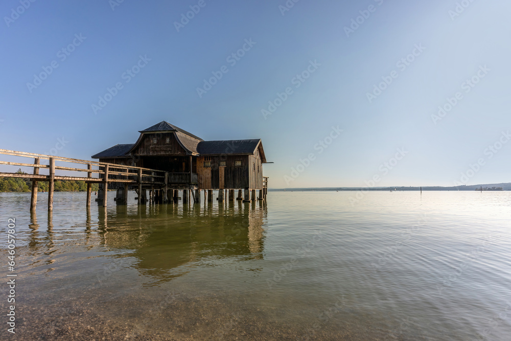 View at Ammersee, upper bavaria, germany, in evening light