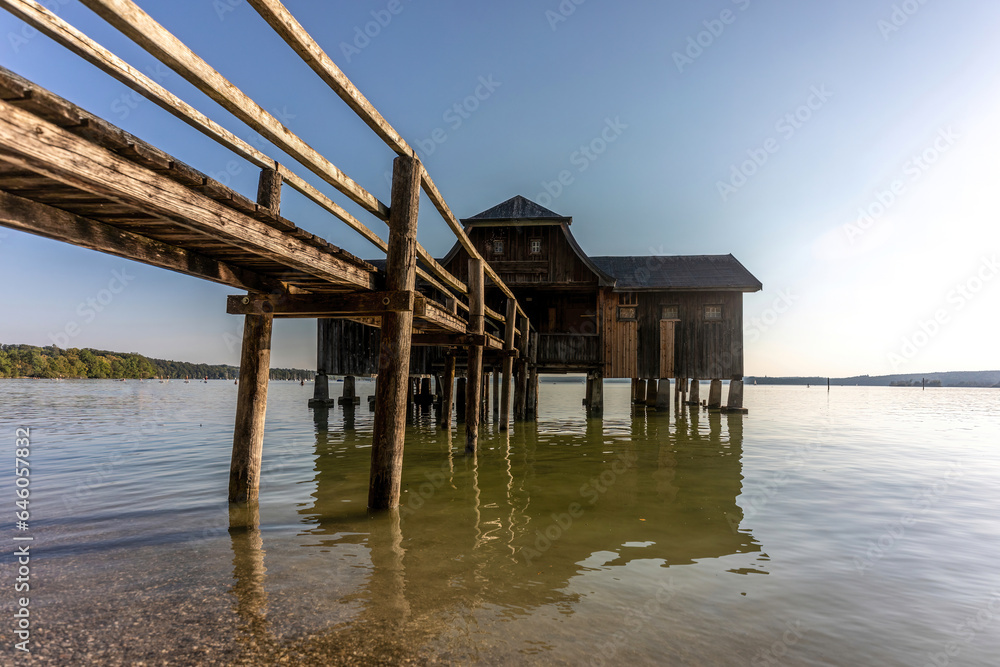 View at Ammersee, upper bavaria, germany, in evening light View at Ammersee, upper bavaria, germany, in evening light
