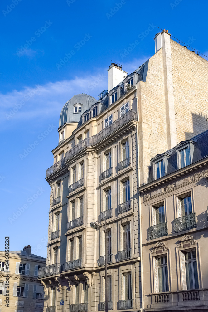 Paris, beautiful facades in the 7e arrondissement, rue de Solferino
