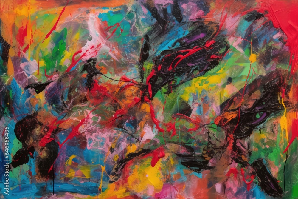 Abstract painting painted with oil paints