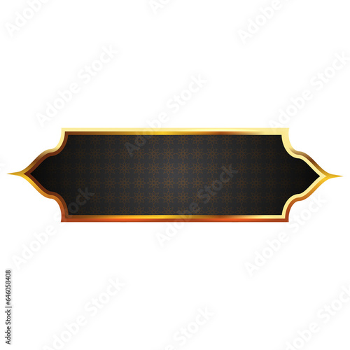 Set of decorative luxury golden arabic islamic banner title frame transparent background gold text box clipart	
