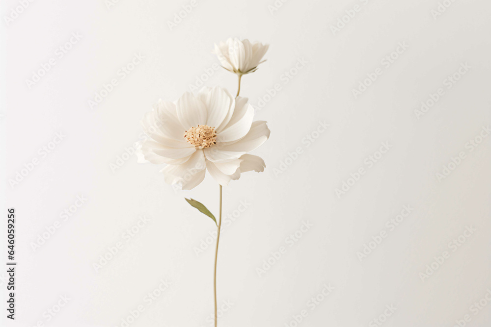 Obraz premium white flowers with white background