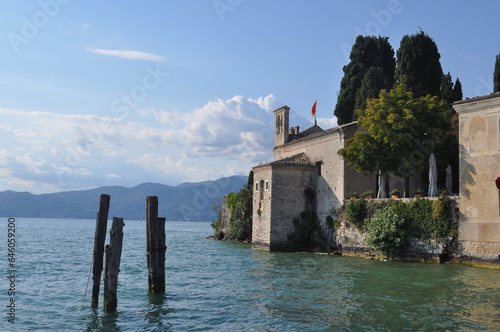 View of Punta San Vigilio on Lake Garda photo