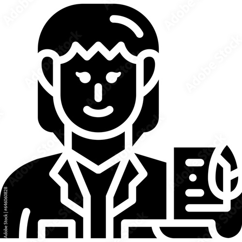female historian solid icon