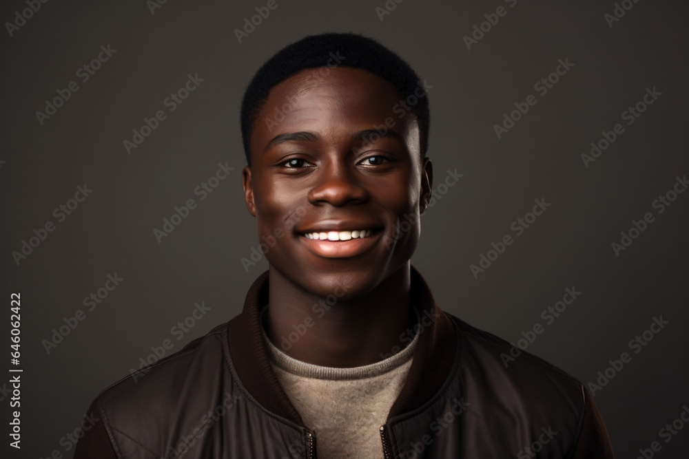 Portrait of a black man in a studio Portrait of a black man in a studio