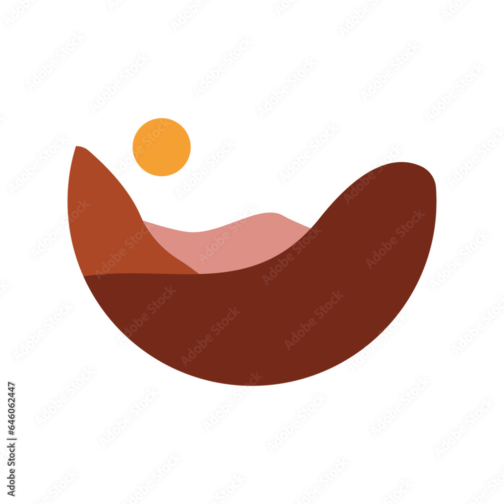 Monochrome abstract landscapes in the shape of a circle. Mountains, river, sea view. Hills, sun, Moon. Round Icons. Flat Abstract design. Scandinavian-style landscapes. Monochrome abstract landscapes in the shape of a circle. Mountains, river, sea view. Hills, sun, Moon. Round Icons. Flat Abstract design. Scandinavian-style landscapes.