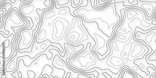 Topographic map lines, contour background. Background of the topographic map. Topographic map lines, contour background. Modern design with White background with topographic wavy pattern design.paper 