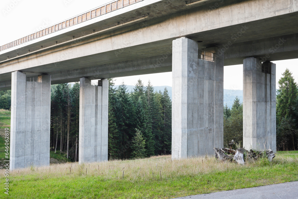 RABKA ZDROJ, POLAND - SEPTEMBER 08, 2023: The Zakopianka road near Rabka Zdroj city, Poland. RABKA ZDROJ, POLAND - SEPTEMBER 08, 2023: The Zakopianka road near Rabka Zdroj city, Poland.