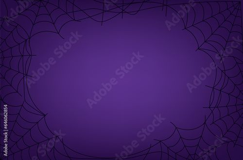Fototapeta Naklejka Na Ścianę i Meble -  Halloween spider web border cobweb background banner concept. Vector graphic design illustration