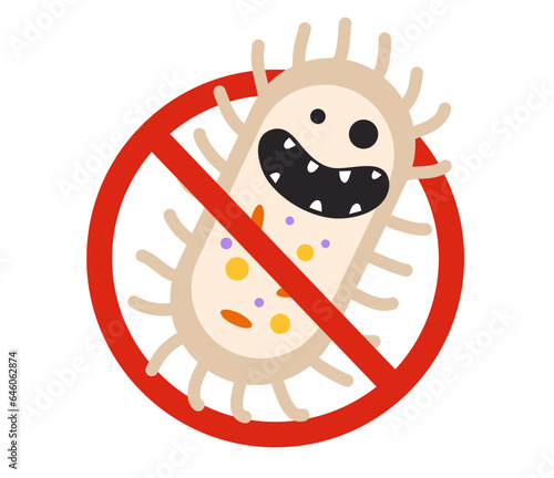 Germ bacteria anti virus antibacterial sign concept. Vector graphic design illustration