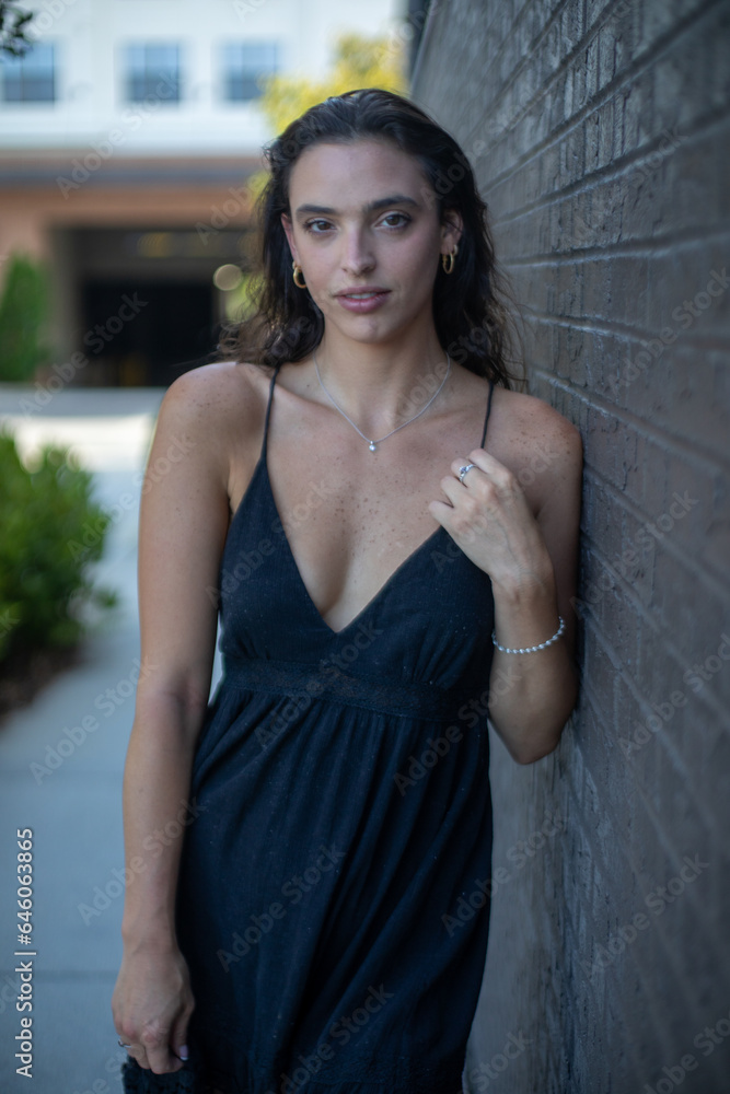 a portrait of a brunette woman a portrait of a brunette woman