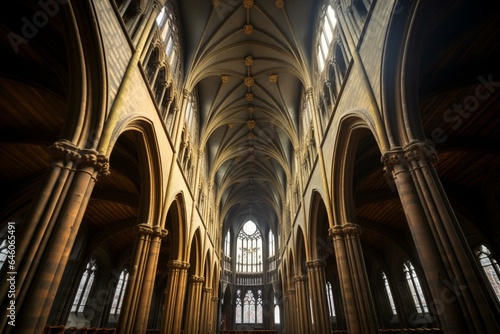 interior of historical cathedral. Generative AI