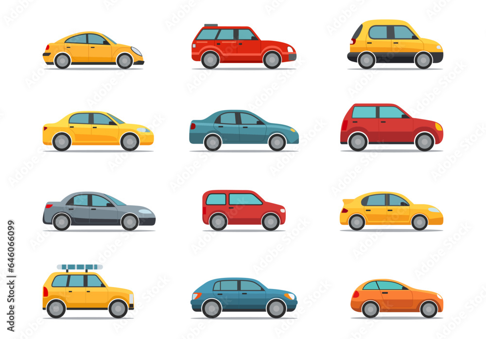 Car icon modern  set isolated on the background. Flat and cartoon style. Ready to apply to your design. Vector illustration.