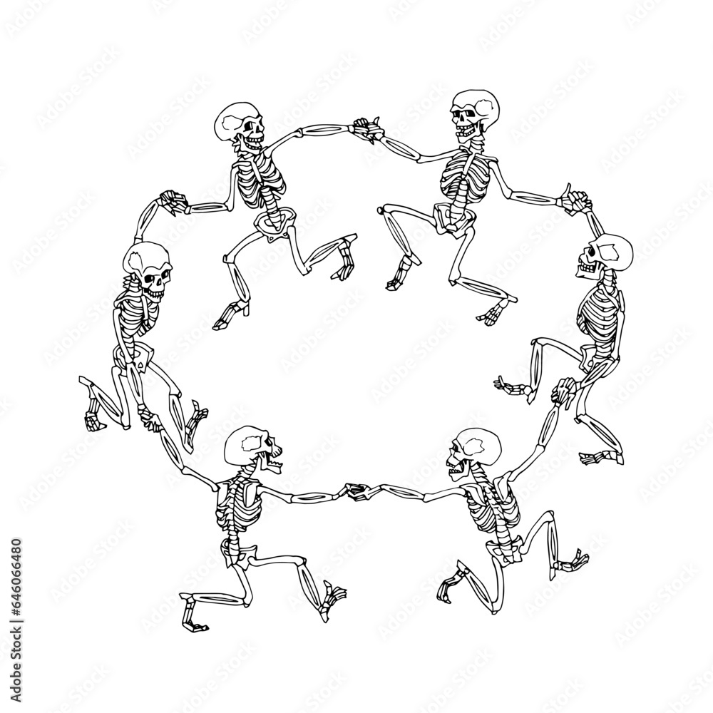 Obraz na plátně Funny skeleton dance