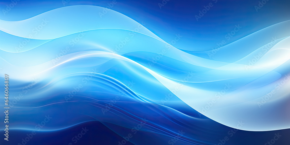 Abstract blue wave wallpaper. Created with generative AI tools
