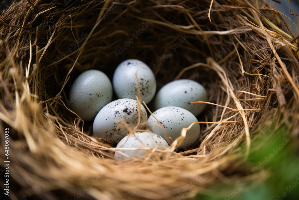Eggs Resting in a Rustic Nest Eggs Resting in a Rustic Nest