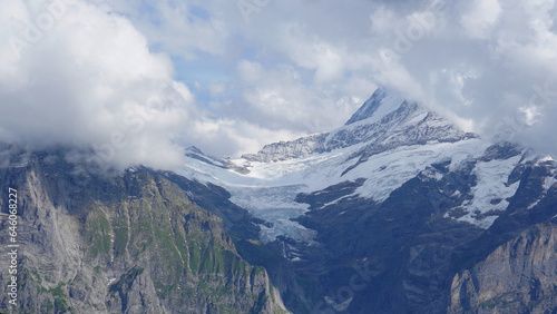 snow covered glacial mountains in Swiss alps © Arpit