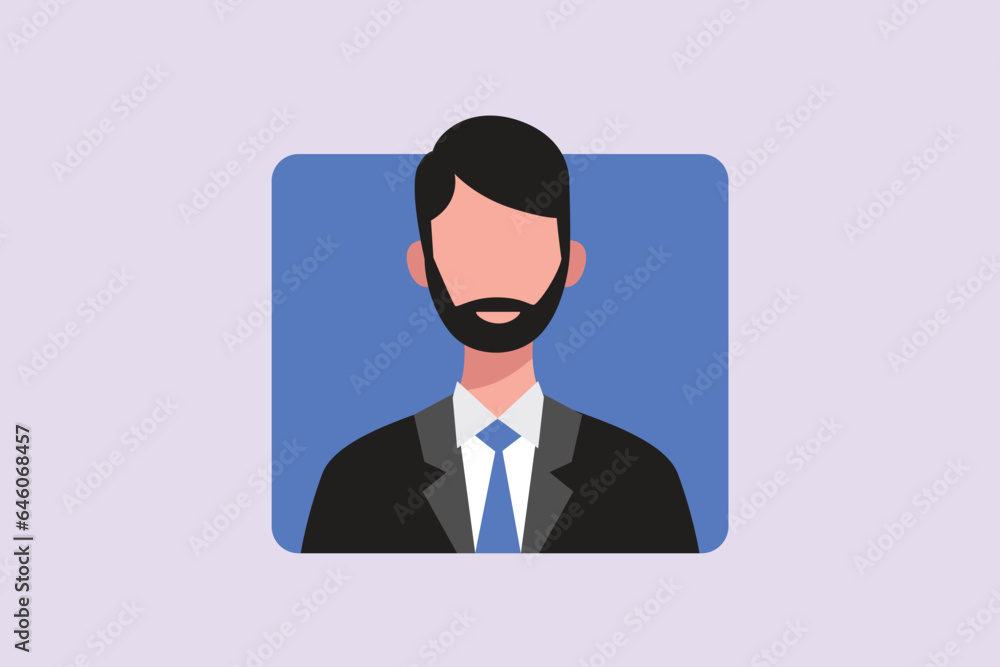People avatars with young people's faces concept. Colored flat vector illustration isolated. 