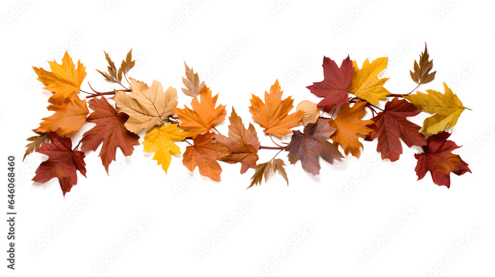 bunch of maple leaves, isolated on transparent background, Generative AI bunch of maple leaves, isolated on transparent background, Generative AI