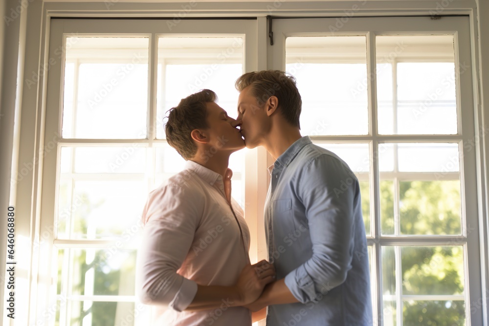 man couple gay love happy homosexual together male romantic boyfriend relationship two partner lover friend kiss kissing modern generative ai man couple gay love happy homosexual together male romantic boyfriend relationship two partner lover friend kiss kissing modern generative ai