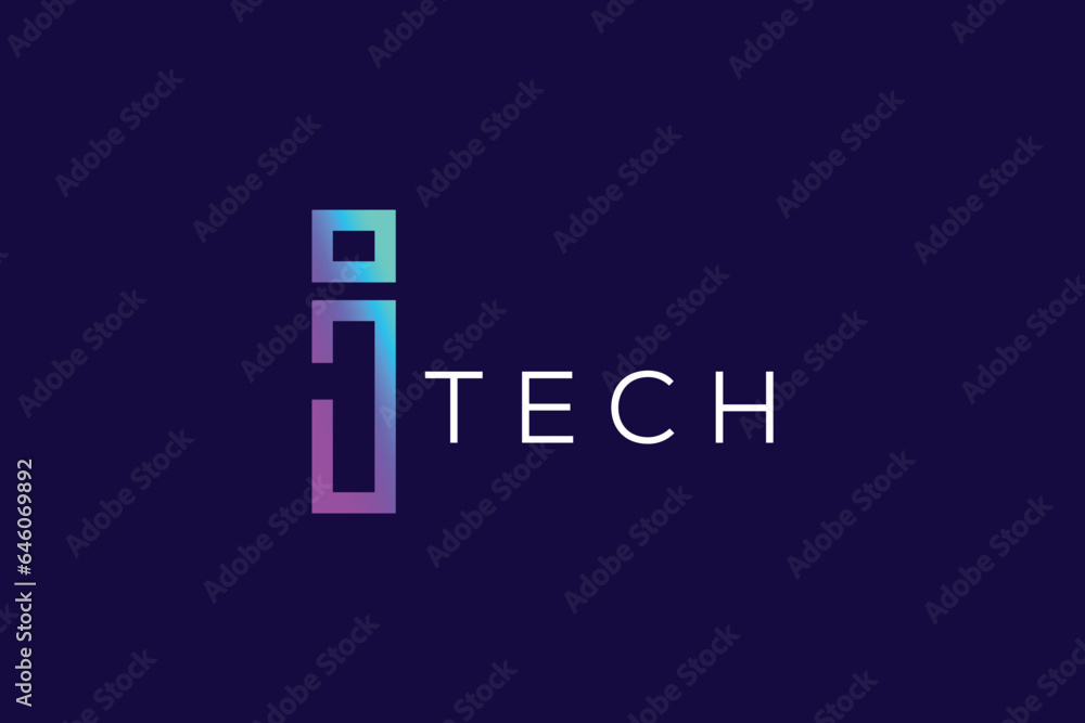 Trendy and Professional Colorful letter i Tech logo design vector template Trendy and Professional Colorful letter i Tech logo design vector template