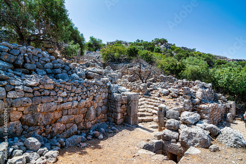 Ruins of the ancient Greek city of Lato,2500 years old near Kritsa, Crete. photo