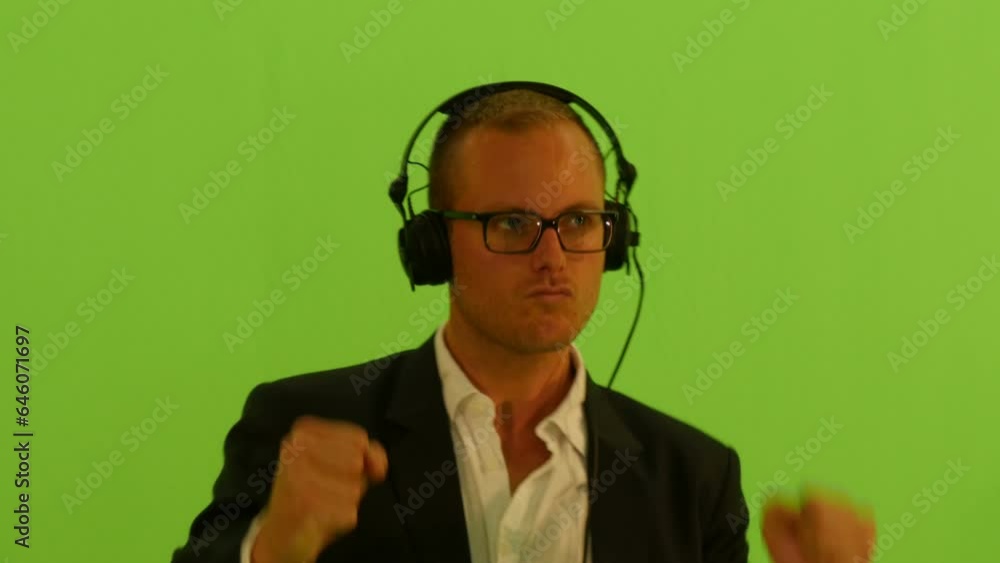 Young Caucasian Man in Suit Isolated on Green Screen Background Young Caucasian Man in Suit Isolated on Green Screen Background