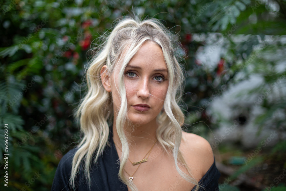 a portrait of a blonde woman a portrait of a blonde woman