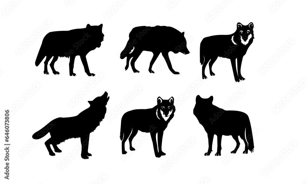 wolf silhouette sheet