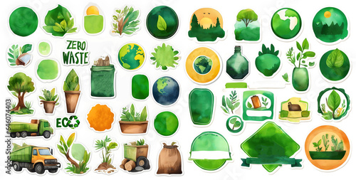 Set of eco logo with meaning