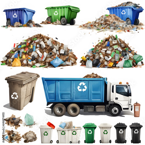 Set of garbage disposal to landfill