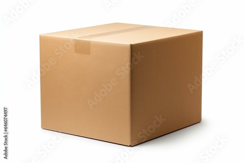 A sealed box on a clear background, suitable for retail, logistics, delivery, and storage concepts. Generative AI