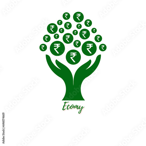 Ecomy logo for ecommerce and money earning, logo design, hand logo unique logo, icon, silhouette logo, symbol,tree logo.  photo