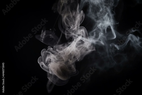 Realistic smoke clouds, mist, fog, and vapor on dark background. Generative AI