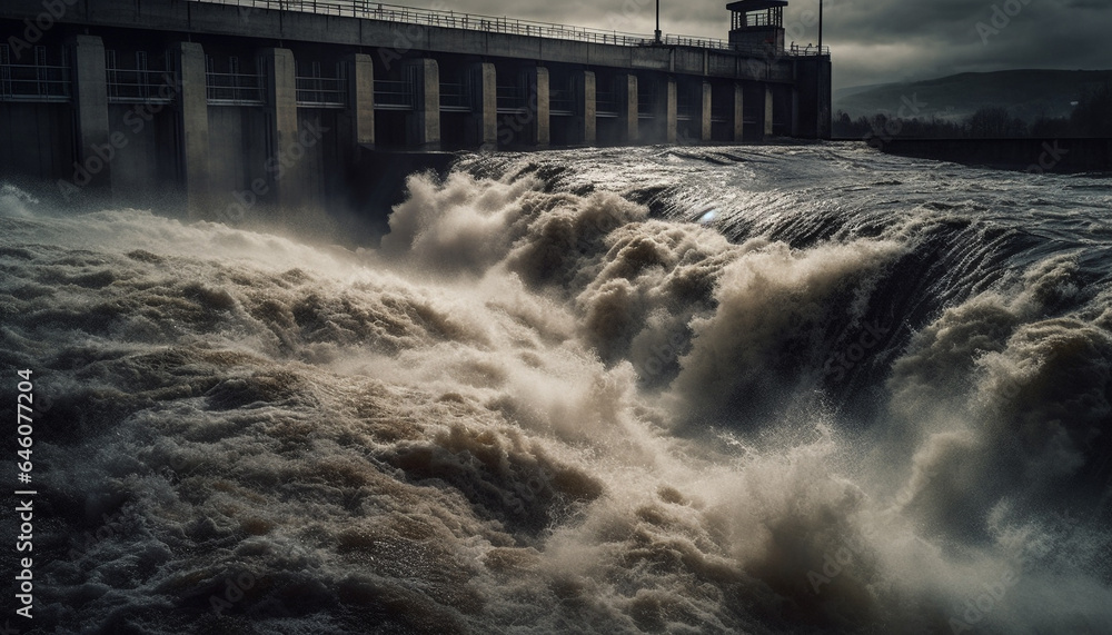 Hydroelectric power station harnesses nature strength for electricity generation generated by AI Hydroelectric power station harnesses nature strength for electricity generation generated by AI