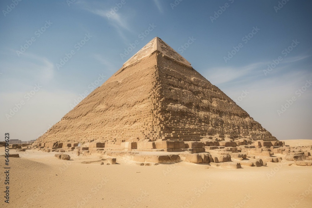 Pyramid in Giza, Egypt. Generative AI