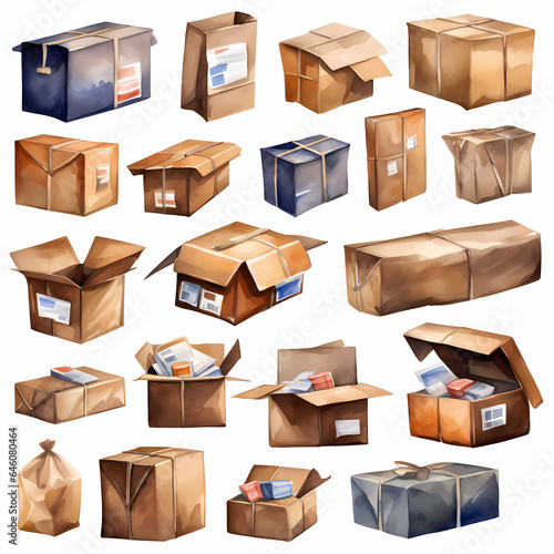 Set of delivery box in a secure wrapper