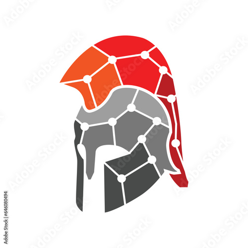 warrior helmet logo template, warrior helmet vector illustration, warrior helmet vector element