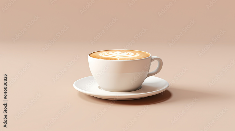 A cup with coffee on a neutral background . A cup with coffee on a neutral background .