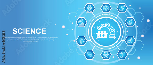 science concept. various scientific research fields. science education. vector illustration