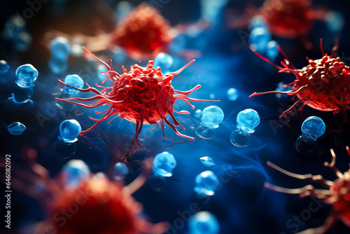 Antibodies bind to receptors on human cells  photo