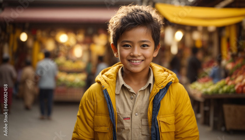 Asian Kids in Traditional Market