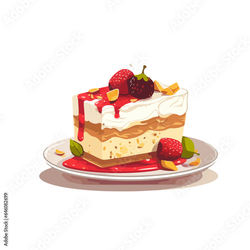 kifli cake dessert plate dish pastry vector illustration