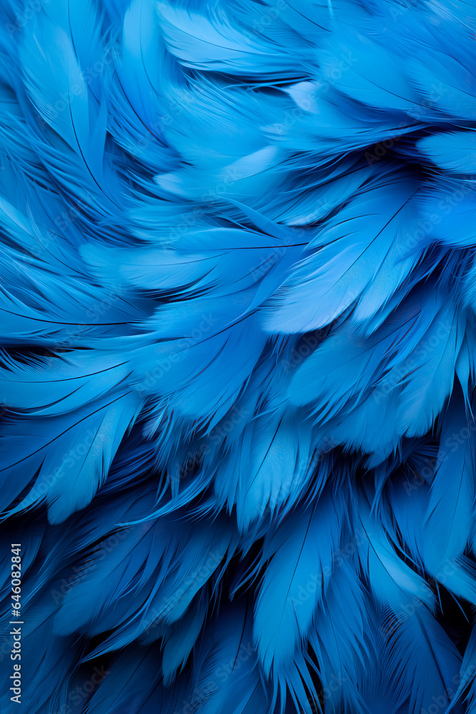 Obraz premium Macro photo of a blue feather pigeon ideal as a texture or background 